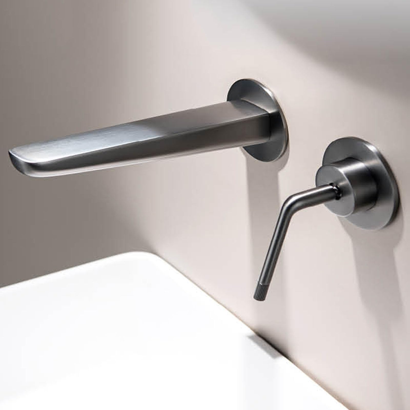 Robinet salle bain encastrable gris pistolet mitigeur lavabo eau chaude froide