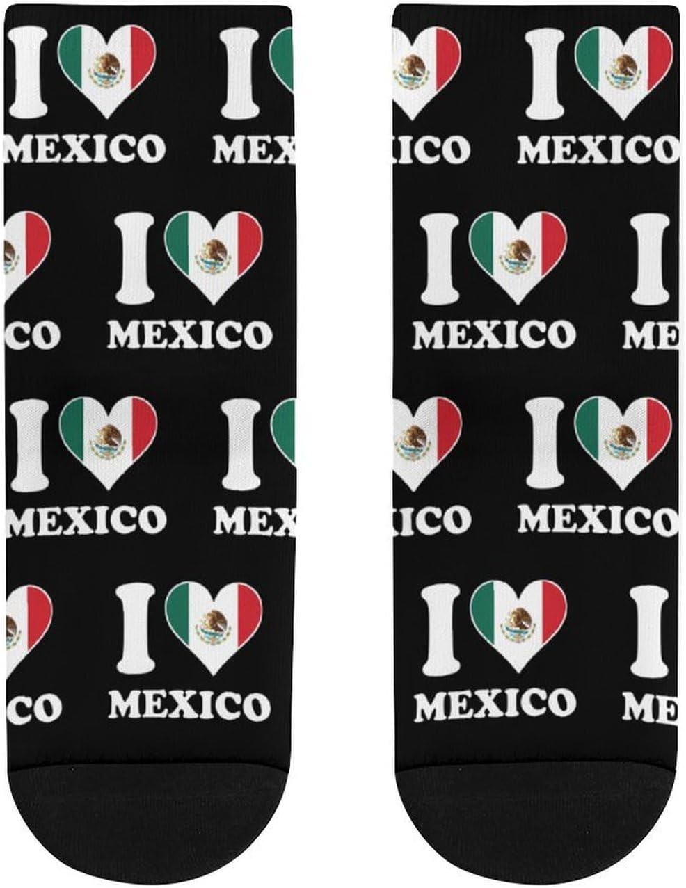 I Love Mexico Mexican Knee High Socks Athletic Long Stockings Sport Casual Crew Tube Sock Boot