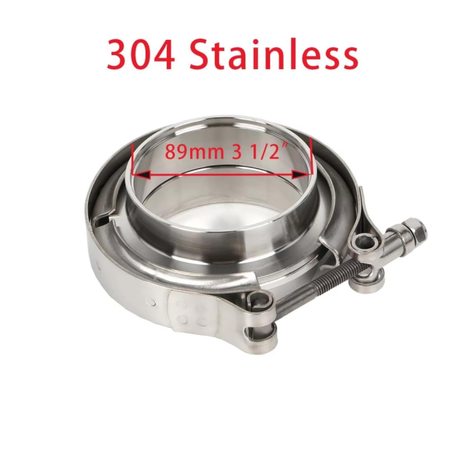 Opaska zaciskowa V stal nierdzewna 304 z kołnierzami 2"-4" do wydechu turbo