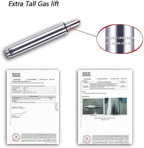 Miniatura 4 de Antlu Cilindro de elevación de gas ajustable de 14 a 22 pulgadas (8 pulgadas) para reemplazo de taburetes de silla de oficina, cilindro neumático