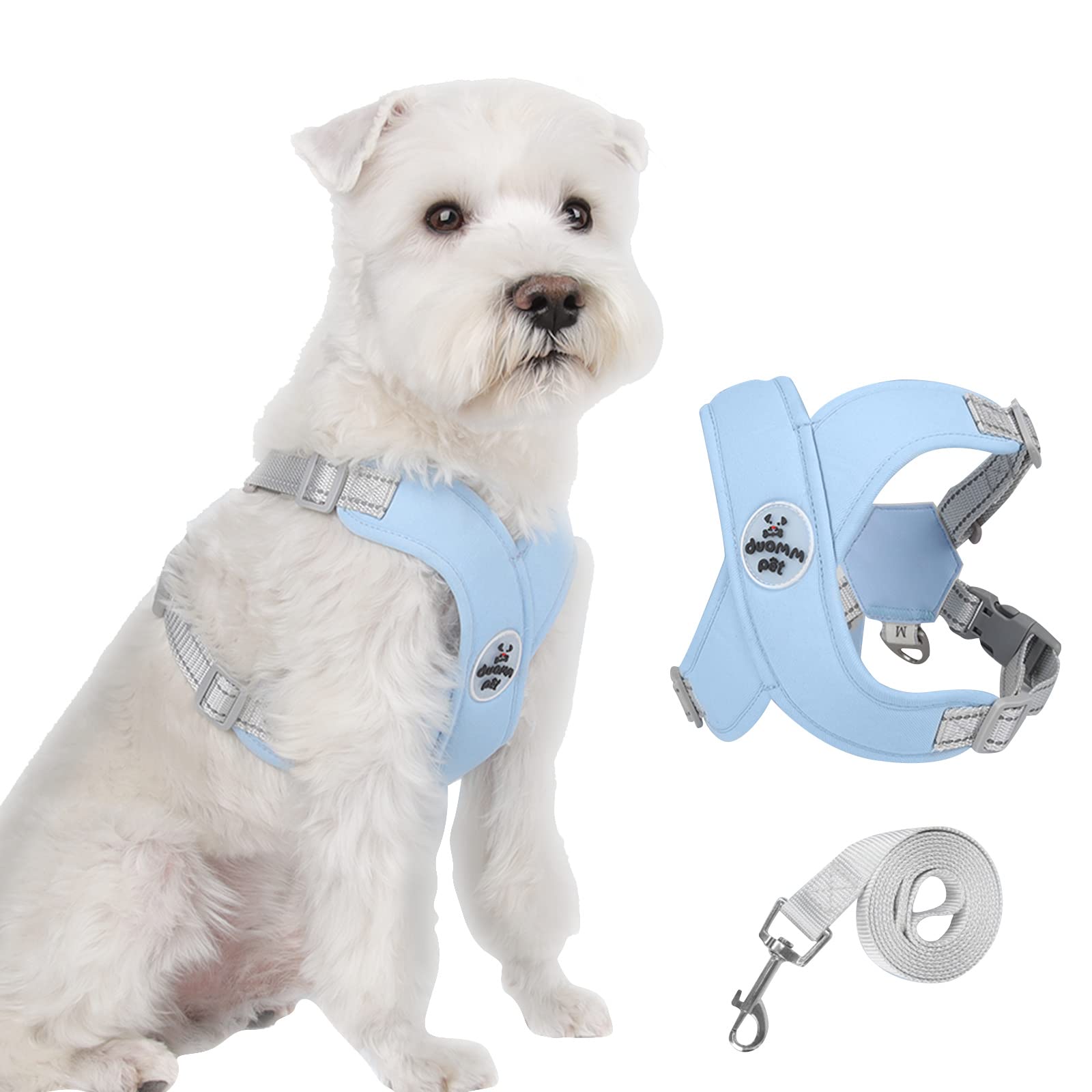 Dog Harness Leash Set - X-Shaped Design, Breathable Mesh, Lightweight, Reflective, Suitable for Small and Medium-Sized Dogs (S:8.8-15.43lb)