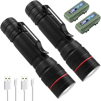 THOVAS Lot De 2 Lampes De Poche D'urgence Pour Panne De Courant Domestique, Lumière De Panne D'alimentation à Brancher, Veilleuse Rechargeable, Lumières D'urgence Multifonctions Pour La Maison