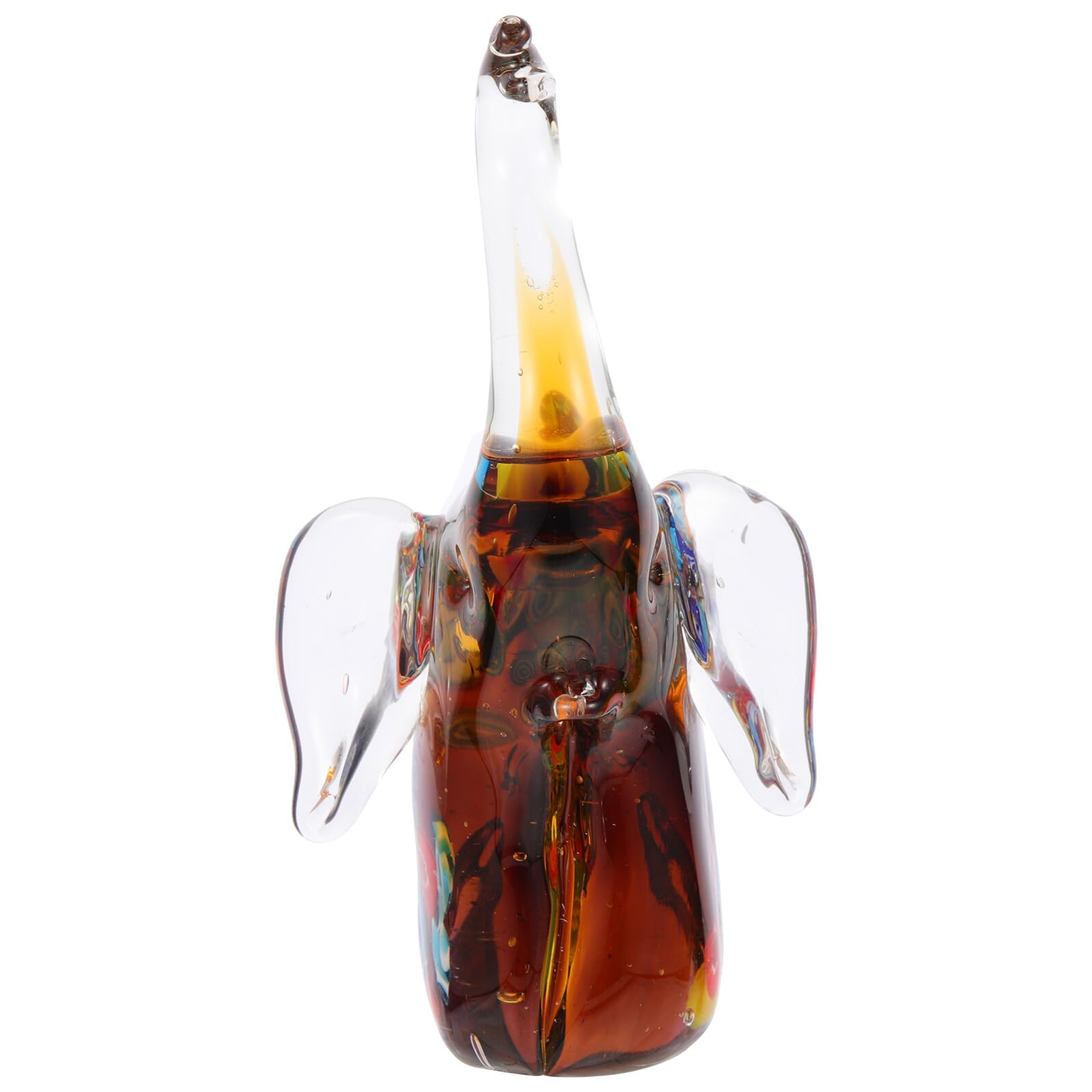 Statue d'éléphant en verre stable ornement de maison figurine unique