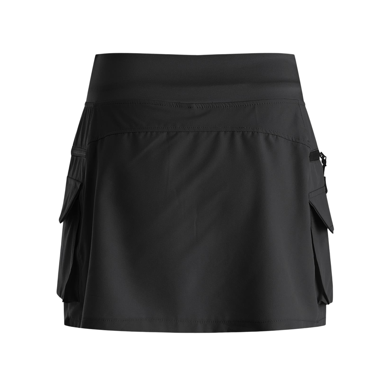 Jupe Short Cargo de avec Poches Le, la randonnée pour Femme, Jupe de Sport aux Genoux Taille Haute avec Short été Tennis Skort habillée et décontractée multifonctionnelle entraînement Respirante