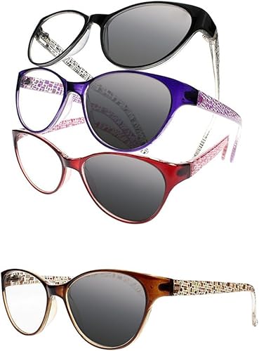 Miniatura 5 de Estilo retro 3 colores diseñador ojo de gato transición fotocromática gafas de sol de lectura