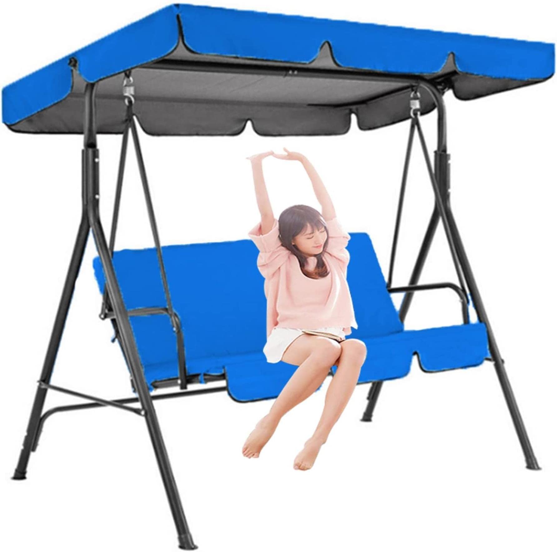Canopée de balançoire de patio de remplacement imperméable avec housse de coussin de jardin