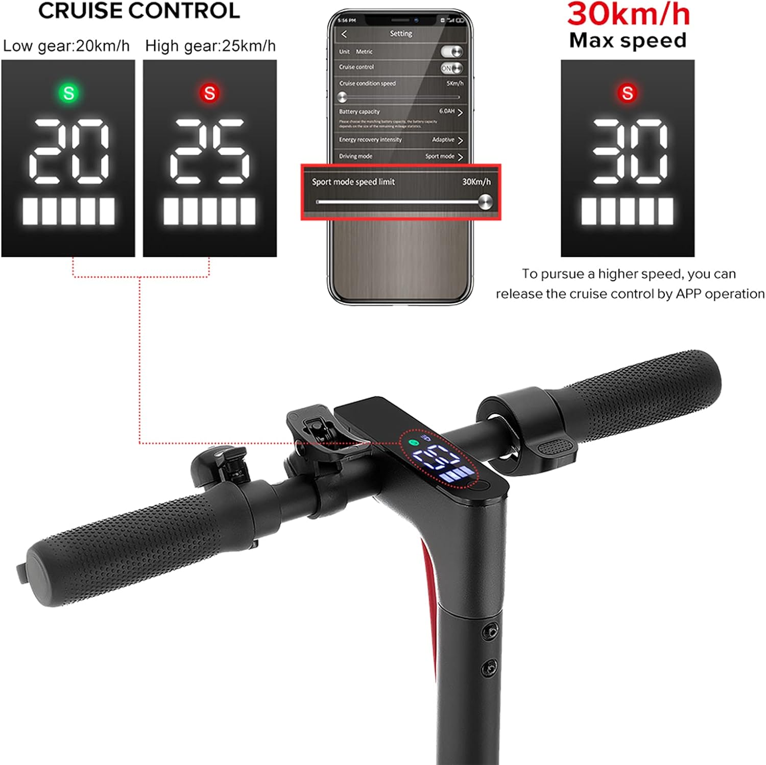 I9pro Electric Scooter 350w Motor Foldable Scooter With Shock Absorber Speed Up To 30km H 8 5 Inch Honeycomb Tires E Scooter Led Display Commuter Electric Scooter For Adults Load 265lb Amazon Co Uk Sports Outdoors