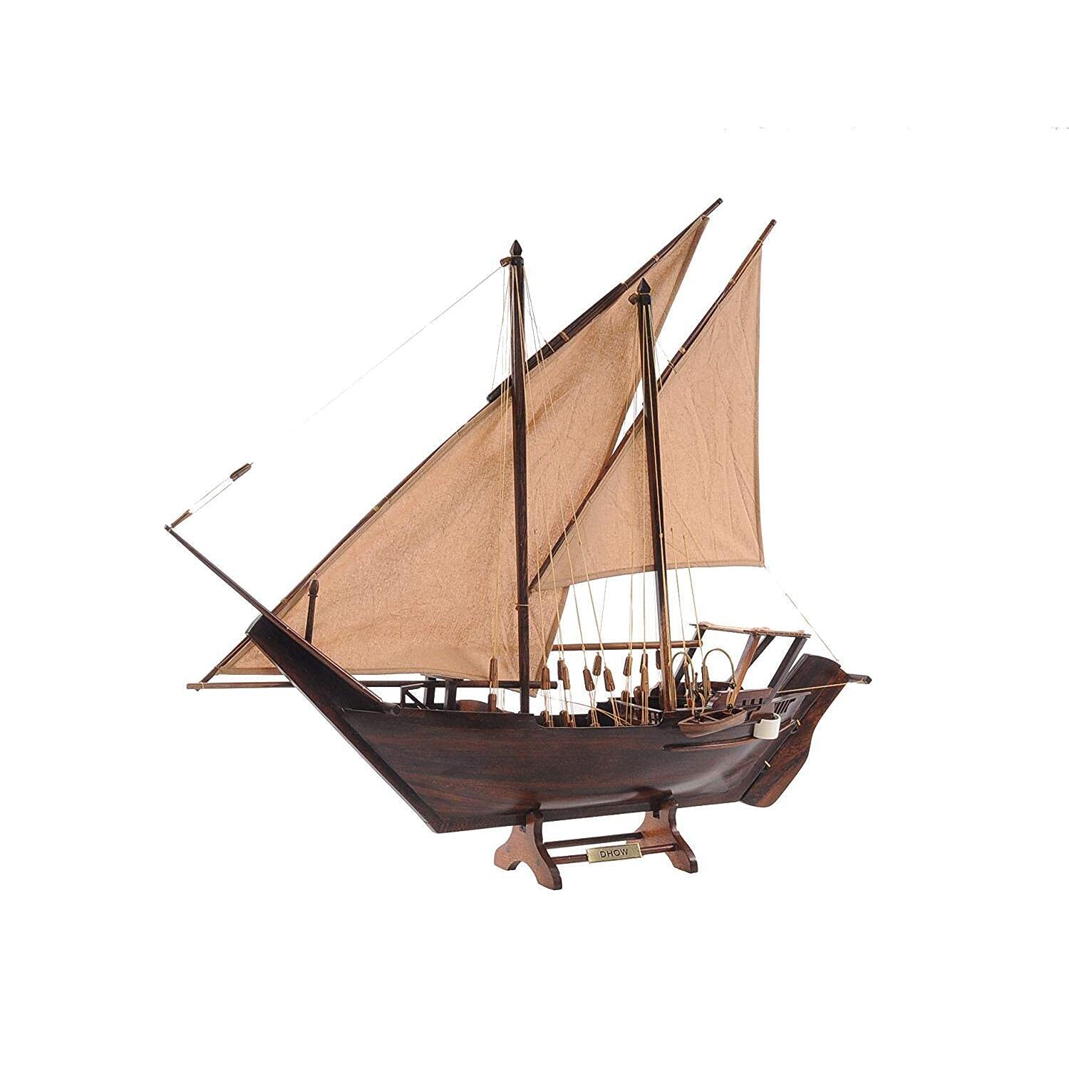 Old Modern Handicrafts Dhow Holzschiff Modell - Mittel - Komplett zusammengebaut - Aus hochwertigem Holz gefertigt - 30,5 L x 5,0 B x 26,5 H Zoll