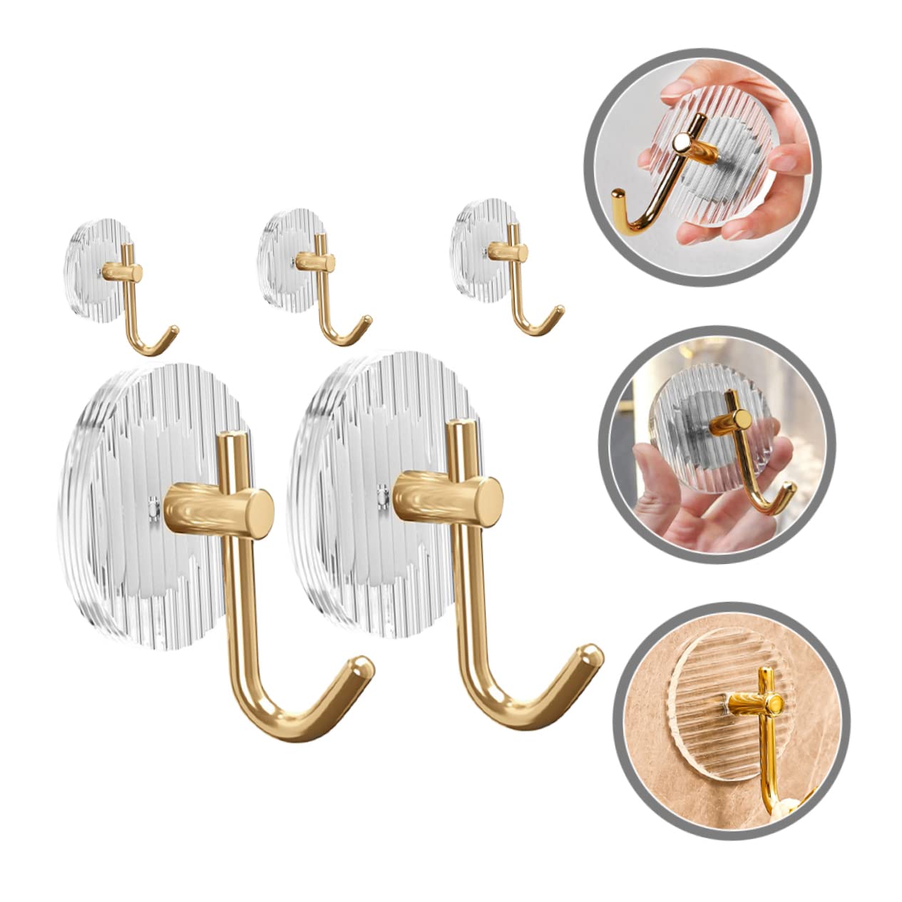 Ciieeo 3 Ensembles Crochets Adhésifs Muraux Crochets Autocollants Pour Serviettes Manteaux Et Outils Capacité De Charge Pour Salle De Bain Et Cuisine 5 Pièces * 3