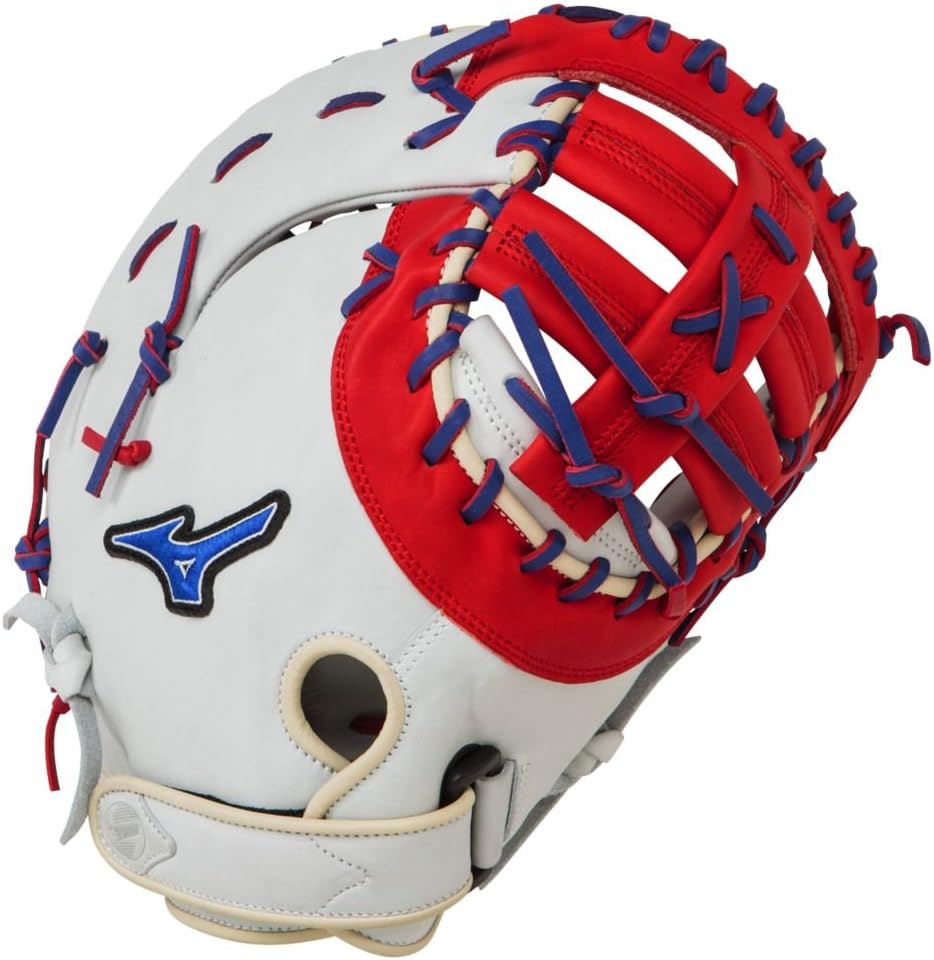 Mizuno MVP Prime SE GXF50PSE3 13" Baseball First Base Mitt - Silver , Red & Royal (Right-Handed Throw)