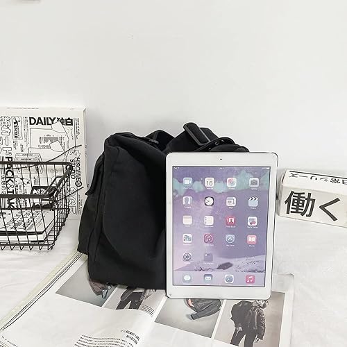 Miniatura 5 de Aktudy Bolso bandolera de lona para mujeres y hombres, bolso bandolera grande con múltiples bolsillos para parejas