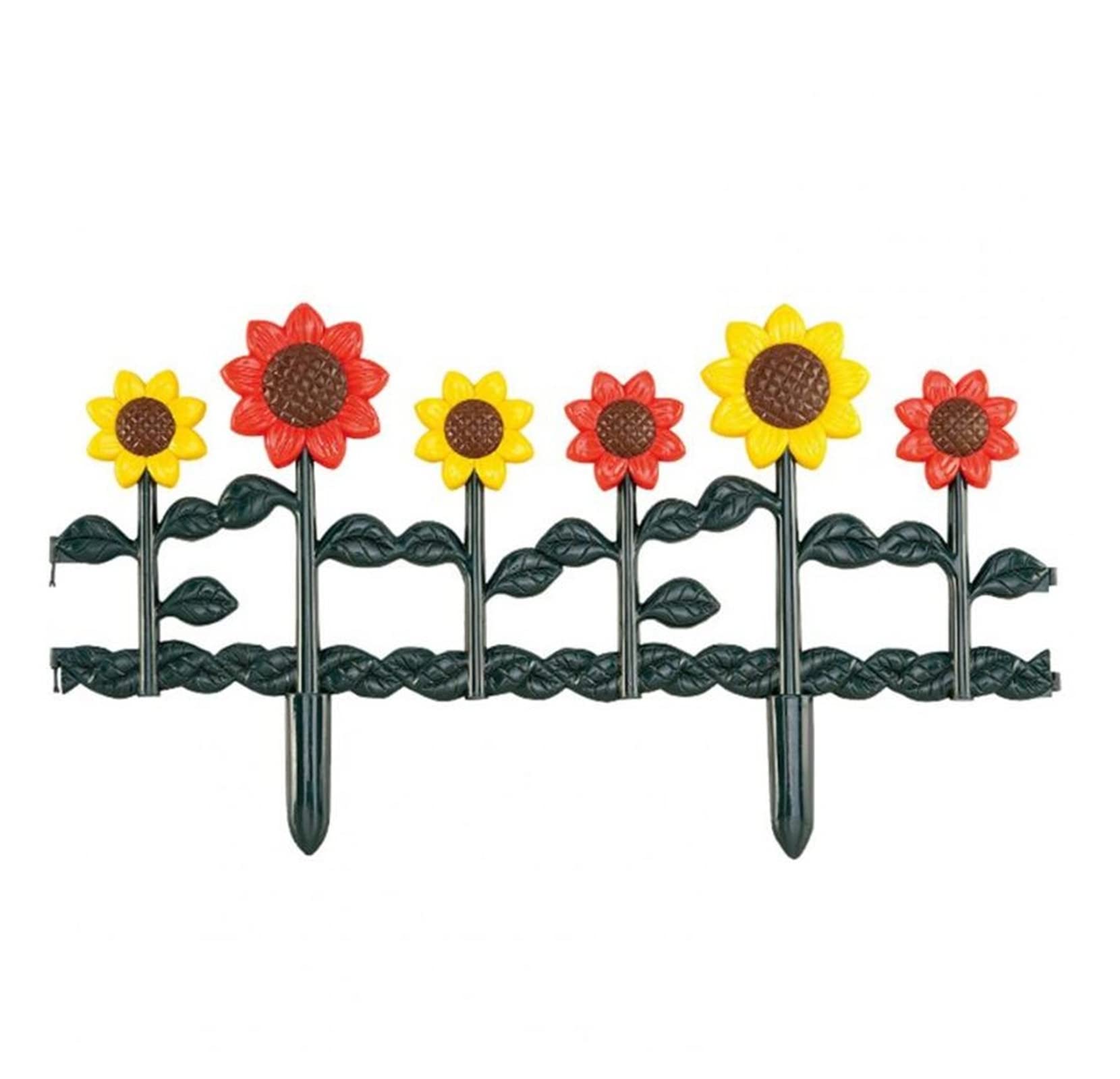 Dqzrtueca One Color Edging Kit, 6 Pieces Plastic Garden Picket Fence Edging Lawn Flowerbeds Paths Easy Installation