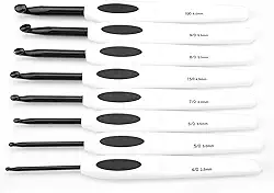 HEEPDD Gancho de crochê de 8pcs, Novas Agulhas de tricô de Alumínio Pontos de crochê Conjunto de Gancho Ergonômico A Agulhas Bruscas de Fio tricô para Artríticos Handscrochet de Ferramentas de