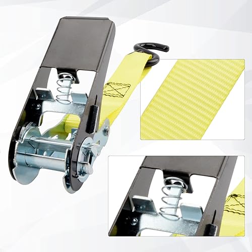 Miniatura 6 de XSTRAP STANDARD Correas de trinquete, resistencia a la rotura de 900 libras, paquete de 8 correas de amarre de trinquete de 10 pies para correas de