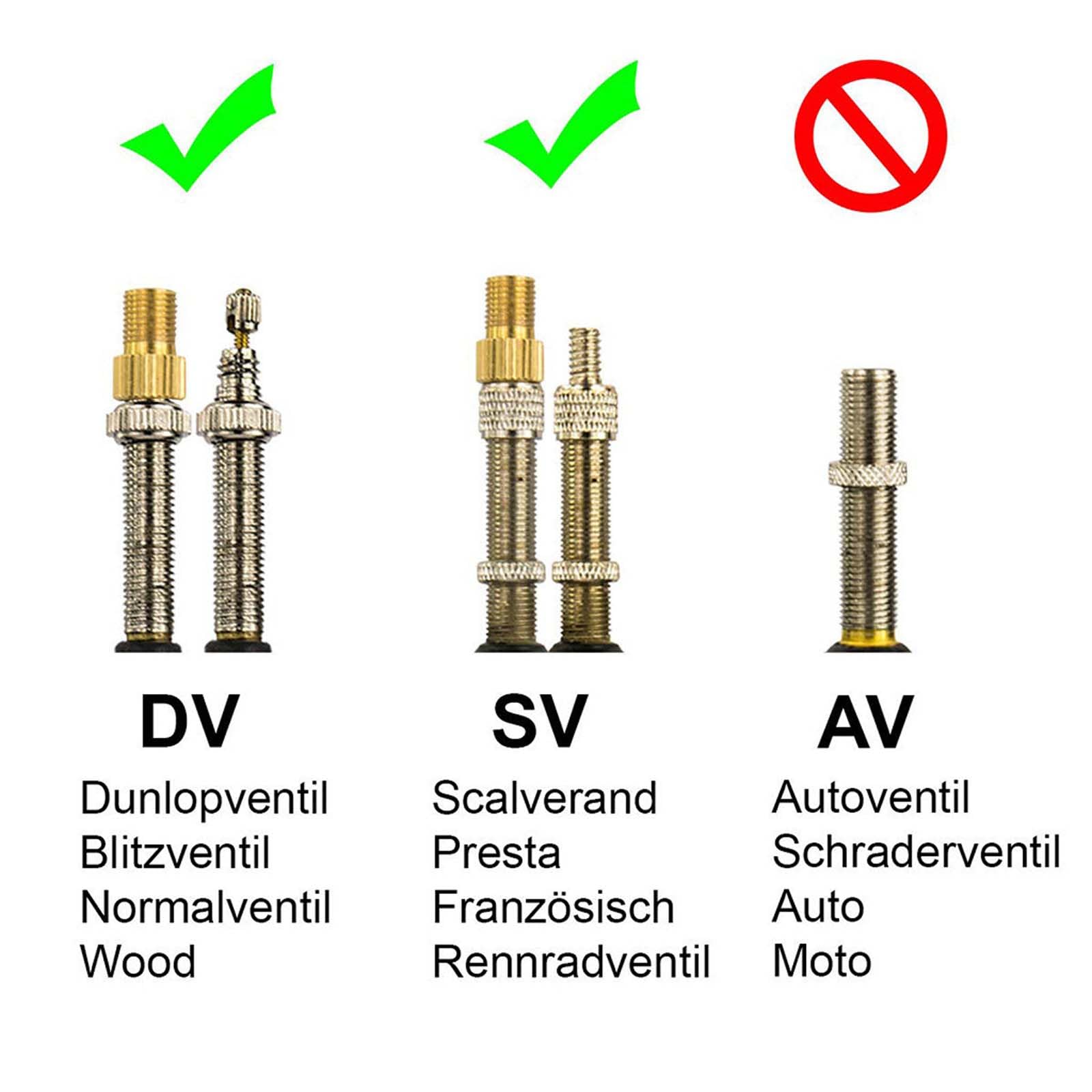 Sclaverand Presta Dunlop, adapter do wentyli rowerowych, 10 sztuk, adapter do wentyli francuskich wentyli rowerowych, adapter do wentyli DV i SV