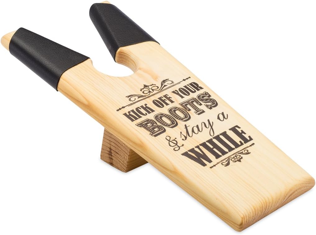 Wooden Pine Boot Jack, Boot and Shoe Puller with Travel Bag