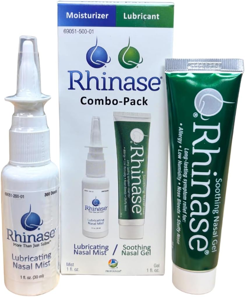Nasal Care Combo Pack - Nasal Gel (1 oz) & Saline Spray (1 oz) for Dryness, Allergy Relief & Nosebleed Prevention, Aloe-Free & pH Balanced