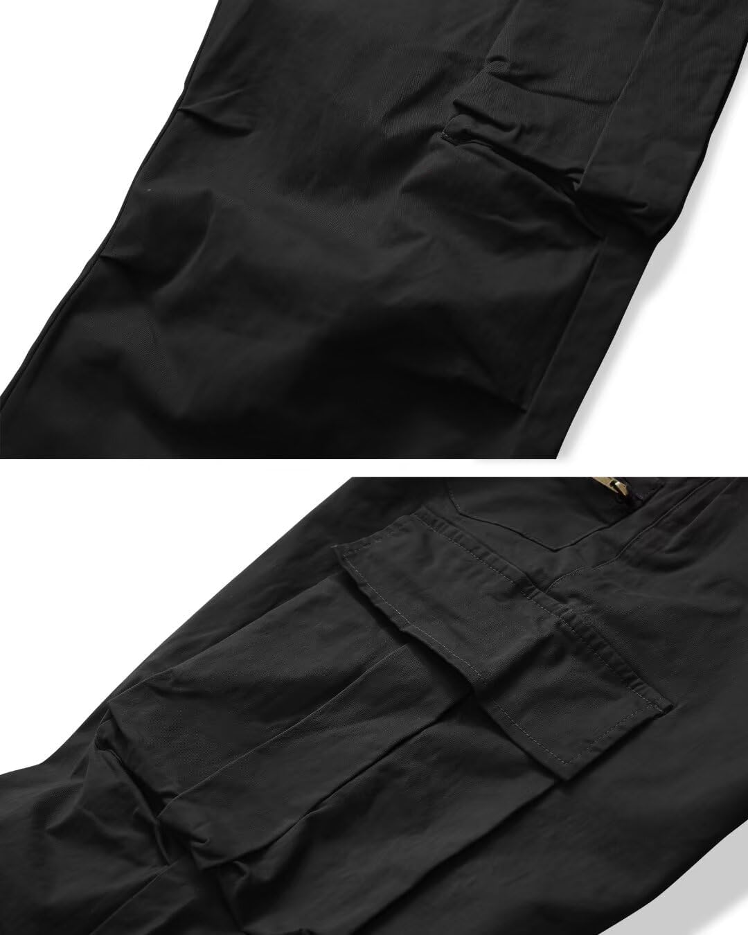 KOCTHOMY Cargo Pants Women High Waisted Wide Leg Pants Classic Casual Work Pants with 8 Pockets 8613 Black 2