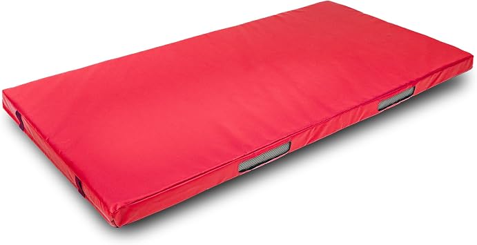 Foamma Gymnastics Mat - 8" x 4 ft x 8 ft, Red, Landing Pad for Kids and Adults with Waterproof Cover, Gymnastics Equipment, High-Density Tumbling & Wrestling Mat for Indoor and Outdoor Use