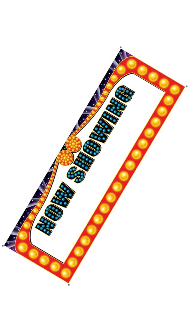 Beistle A Creation Now Showing Sign Banner, multicolored, One size