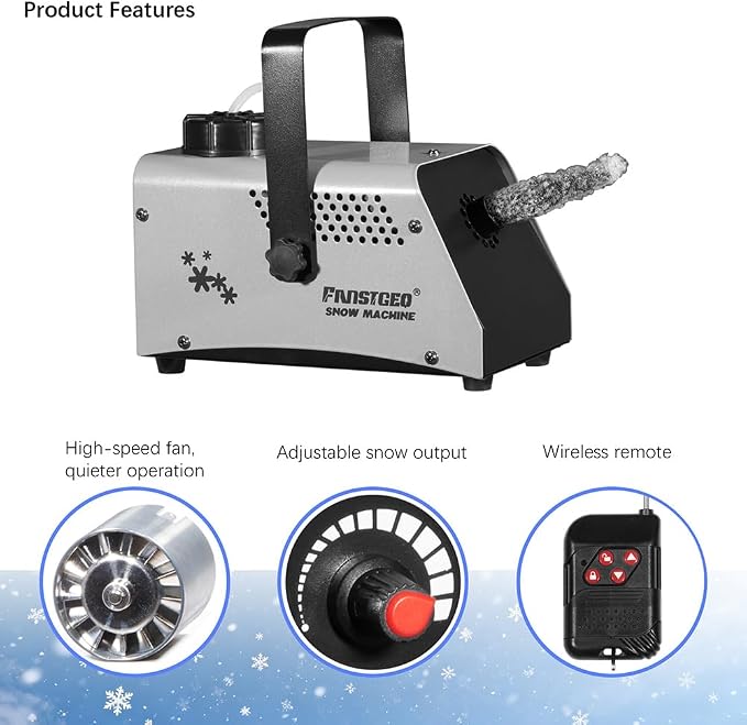 Máquina de Nieve 150W con Control Remoto Inalámbrico y Salida Ajustable miniatura 3