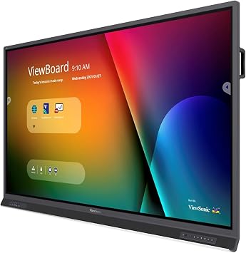 ViewSonic IFP8652 86 Inch ViewBoard 4K Interactive Flat Panel Display with 33-Point Touch, Integrated Microphone and HDMI, VGA, RJ45, 60W Powered USB-C Connectivity