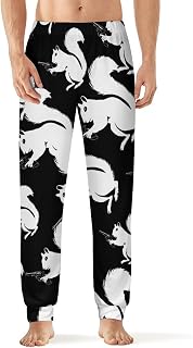 Funny Squirrel Gun Men's Pajama Pants Casual Lounge Pants Elastic Waistband Sleep Pjs Bottoms Sleepwear