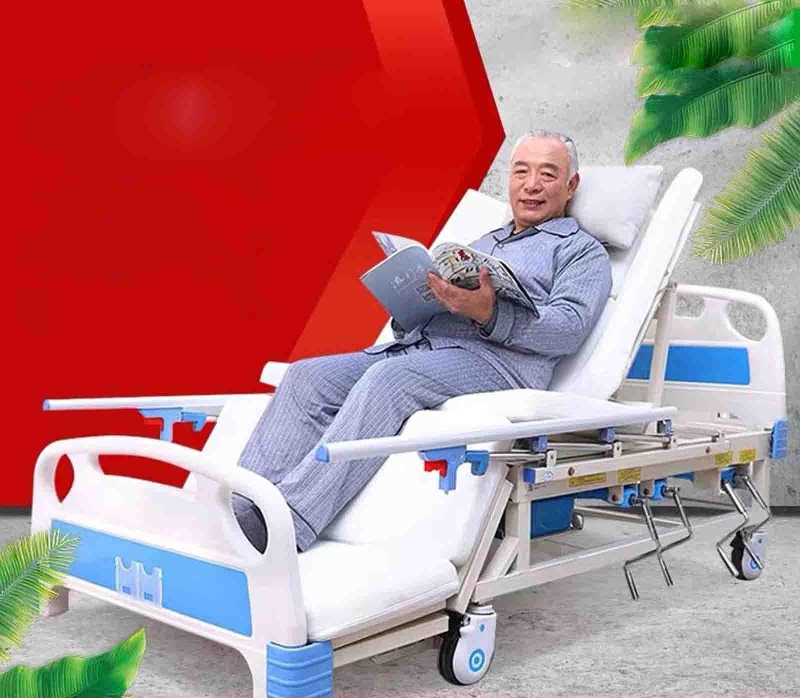 Opieka medyczna łóżko domowe wielofunkcyjne obłożnie sparaliżowane łóżko pacjenta ręczne odwróć łóżko łóżko medyczne, kółko wyciszania z zamkiem