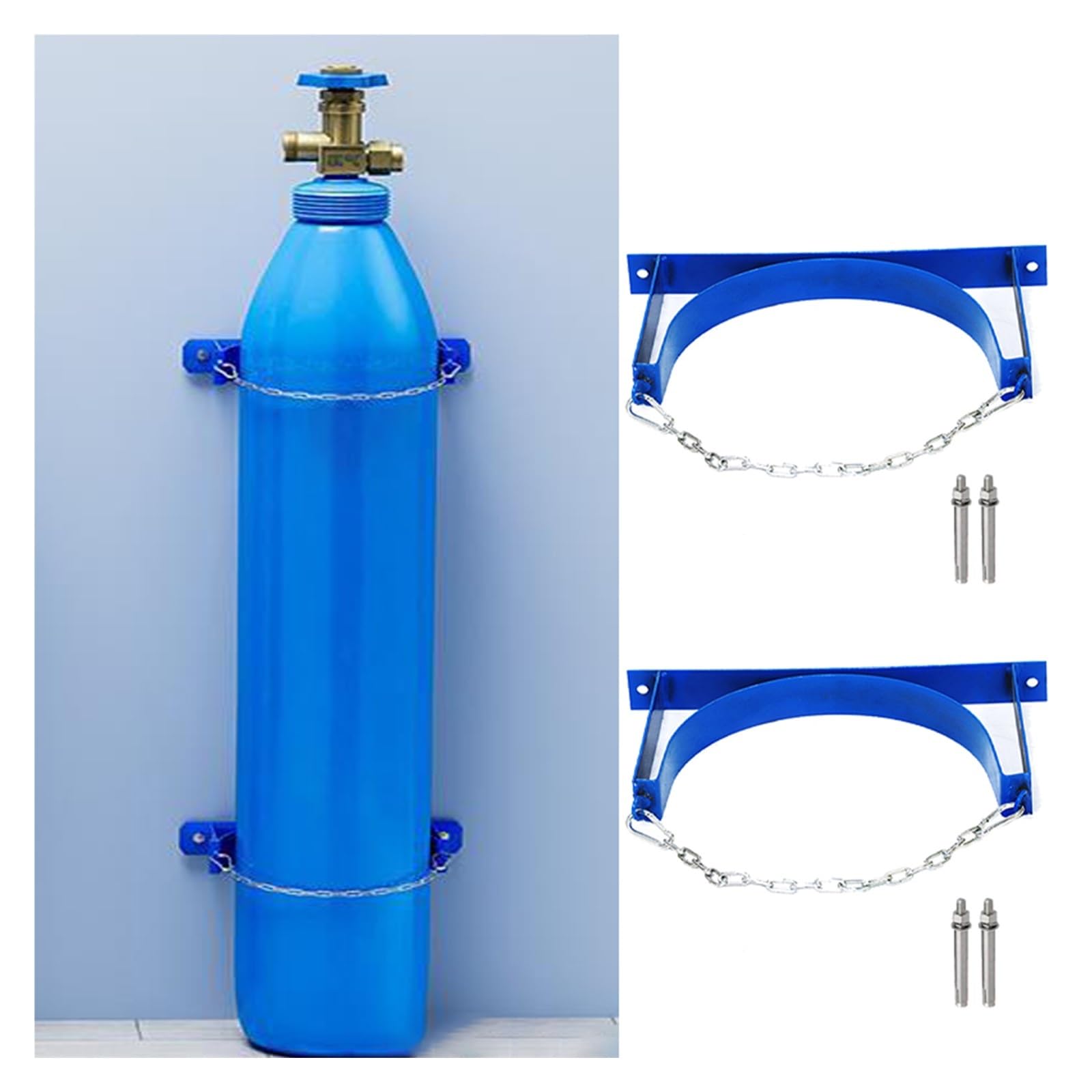 Soporte Para Bombonas De Gas Soporte De Pared Doble Para Cilindros (2 Unidades), Soporte Comercial Para Bombonas De Gas Para Laboratorios, Escuelas, Soporte Para Tanques De Oxígeno.(1 Bottle)