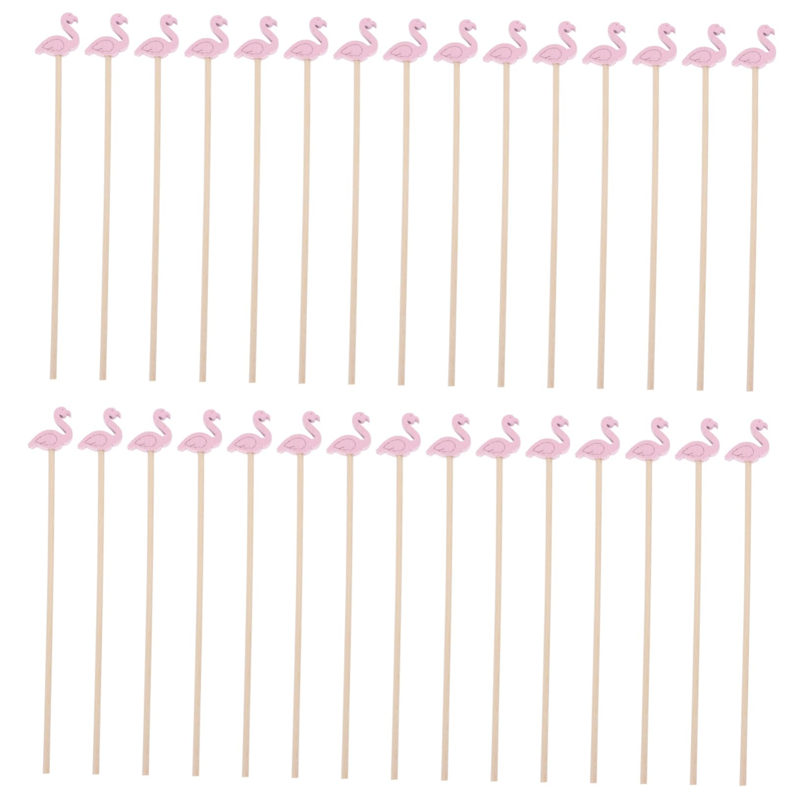 COLLBATH 100Pcs Flamingo Shape Handle Cocktail Stirrers Decorative Swizzle Sticks for Iced Tea Elegant Drink Mixers for Summer Parties and Events
