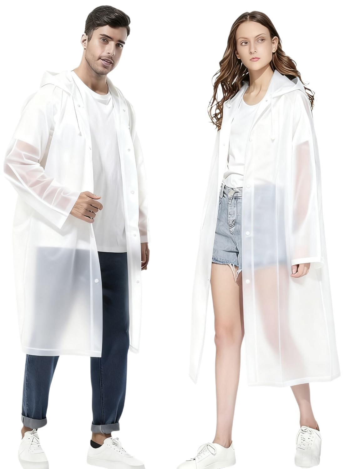 Portable Reusable Raincoat,2Pcs Waterproof Rain Poncho Travel Rain Jacket for Men and Women, Lightweight Rain Poncho Adult, Sports Rain coat Hooded for Festivals Cycling Outdoors