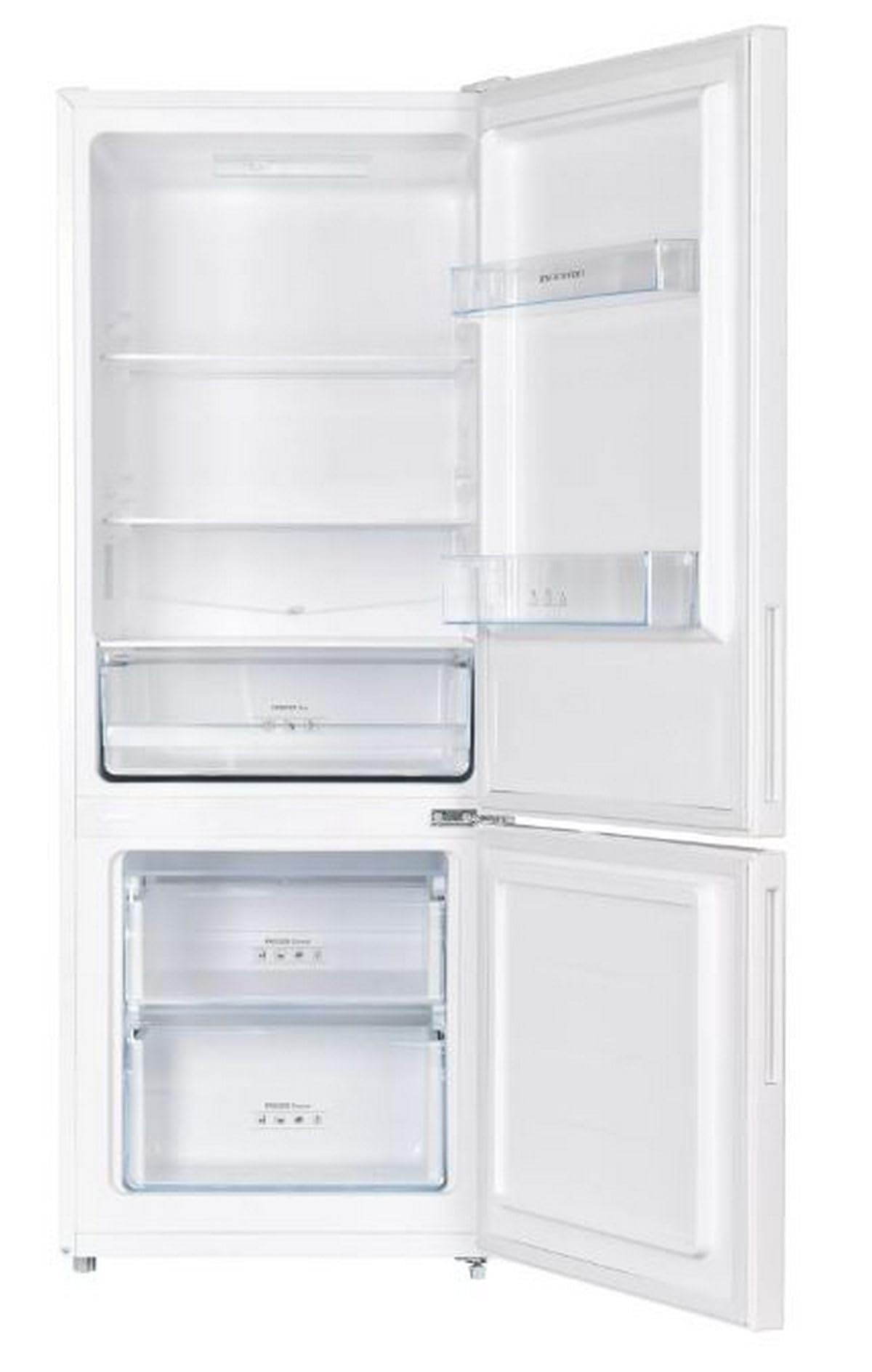 INFINITON Frigorifico Combi FGC-210C14BEZ, 205 Litros, 144 cm de Altura, Fast Freezing, LED Interior, Tirador integrado, E, Blanco