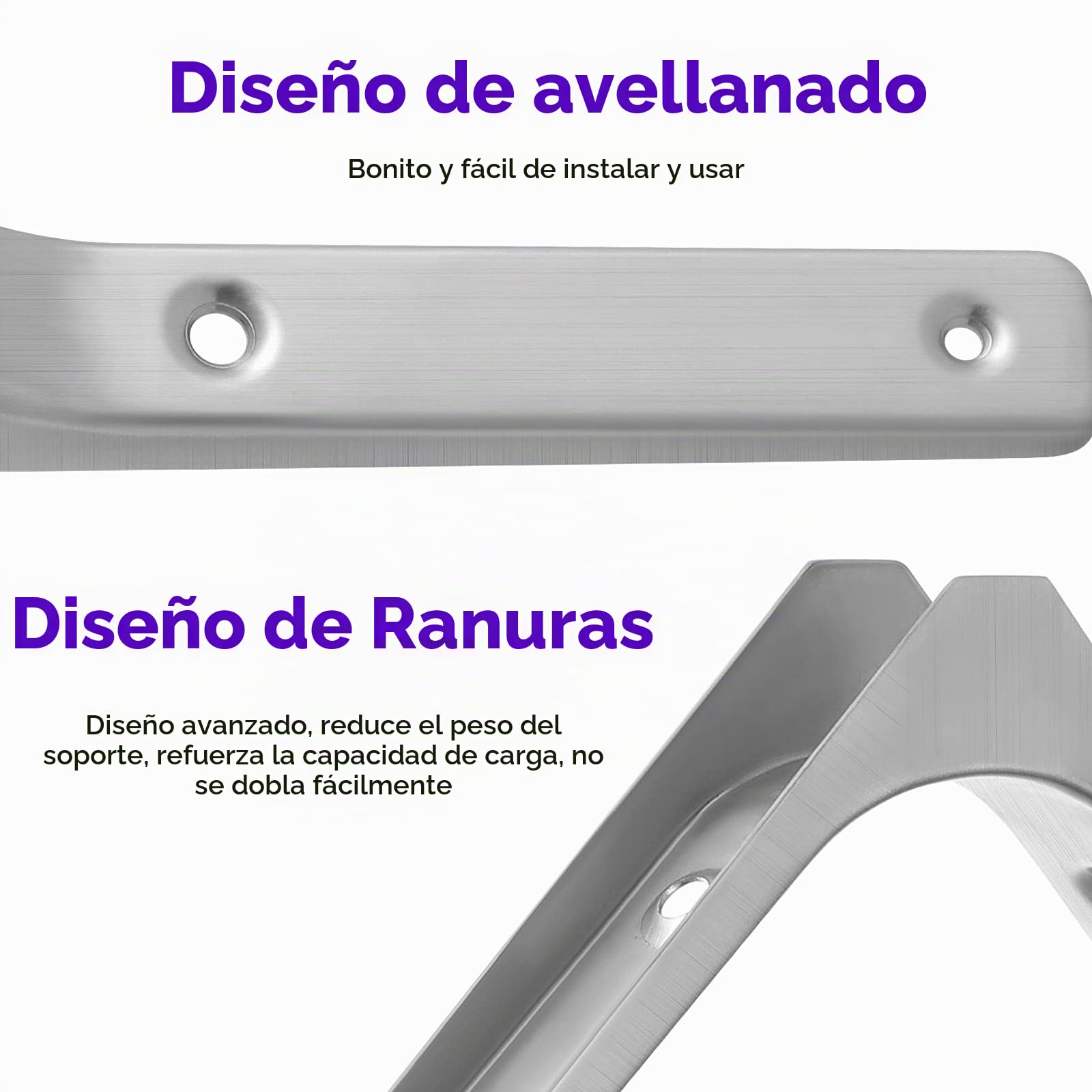 4 Piezas Soporte de Estante, Capacidad de Carga Máxima 70 kg, 250x300mm Soportes de Estantería, Soportes Industriales Negros, Soporte Estanterías de Metal (Acero Inoxidable)