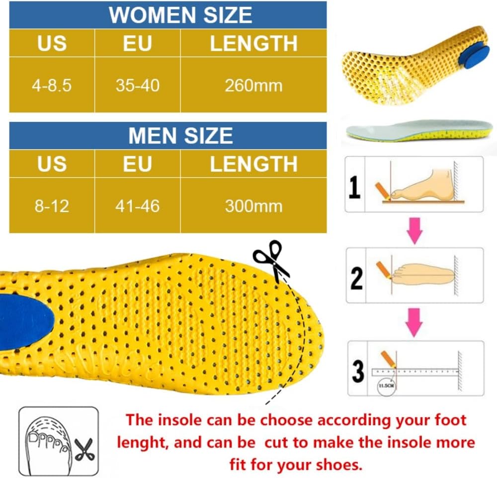3 Pairs Elastic Shock Absorbing Shoe Insoles Breathable Honeycomb