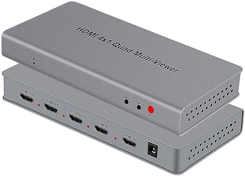 Video 4x1 HDMI Quad Multi-Viewer with Seamless Switcher Selector 3D 1080p, 4x1 PIP Mode Multi-Viewer (4X1 Multi, Black)