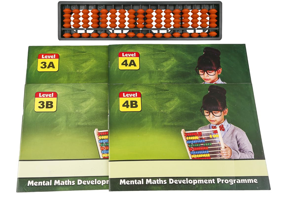 Math Explorer Set: Abacus Books for Kids - Levels 3A & 3B, 4A & 4B with 17-Rod Abacus Tool RED (B0CNPTDRJB) Amazon Price History, Amazon Price Tracker