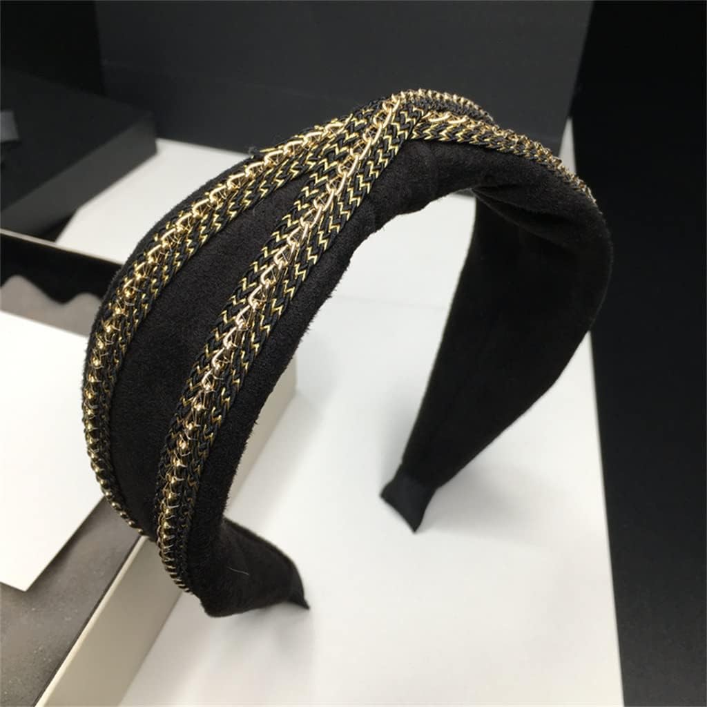 Hair Hoop Chain Head Hoop Wide-Brimmed Hair Cave Fashion Temperament Hair Bundle Hairpin (Color : D, Size : 1)