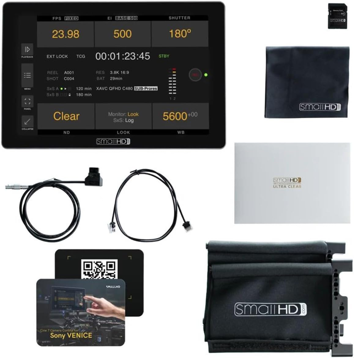 SmallHD Cine 7" Full HD IPS LCD Touchscreen On-Camera Monitor Kit with Camera Control Software License + Control Cable