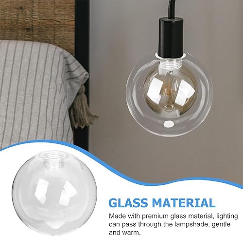 Miniatura 8 de Housoutil Pantalla transparente con forma de bola de vidrio para lámpara de techo G9, cubierta de repuesto para accesorios, globo de vidrio