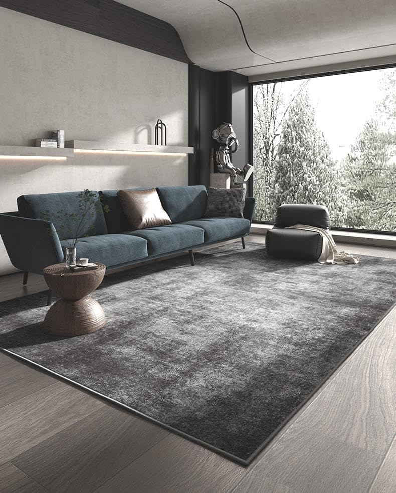 Tapis moderne abstrait gris en dégradé au design minimaliste épuré