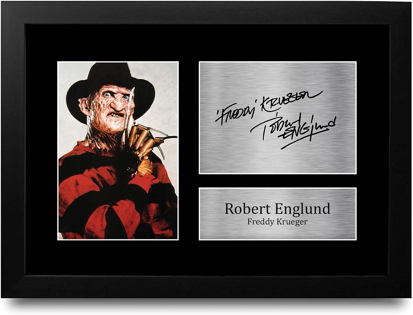HWC Trading Freddy Krueger Gift Signed FRAMED A4 Printed Autograph Robert Englund Gifts Photo Display