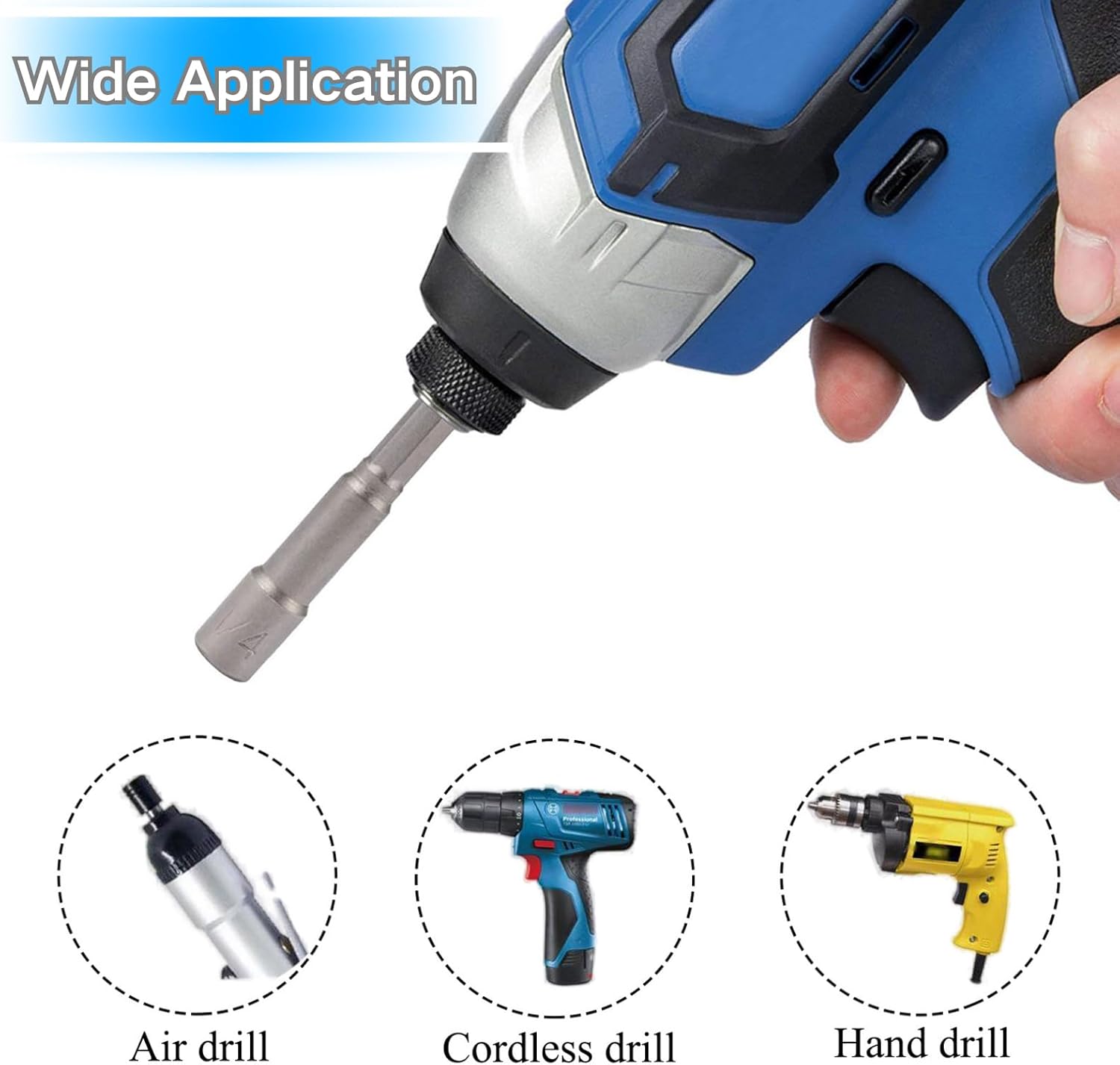 10PCS Magnetic Nut Driver Set for Impact Drill, 1/4'' and 5/16'' Nuts Driver Socket, 1/4'' Hex Shank Power Nut Driver Bit Quick Change Socke Adapter