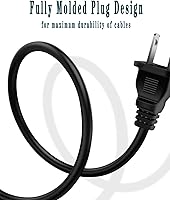 Vista 4 de Cable de alimentación de 2 clavijas compatible con TCL Roku Smart LED LCD HD TV - UL Listado TCL Roku TV Cable de alimentación AC Plug