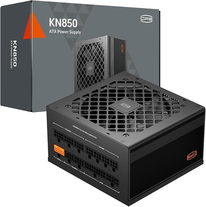 KN850 850W ATX 3.1 Fully Modular Power Supply, 80 Plus Gold | Native 12V-2x6 cable, Japanese 105°C capacitors, flexible embossed cables and seven circuit protections, 5-year warranty