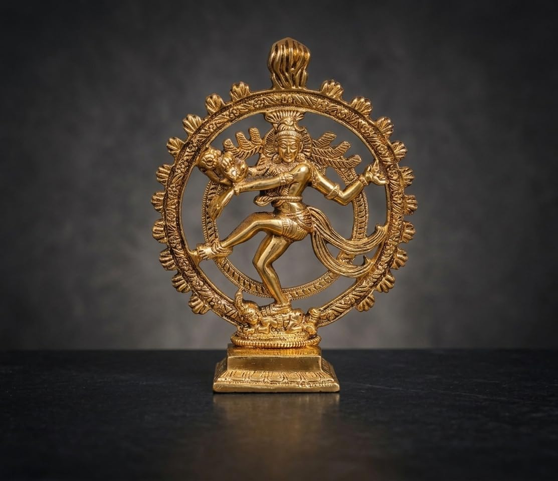 KridayKraft Metal Shiva Idol Natraj Statue for Home Decor,Gold Plated Dancing Shiva Natraja/Natrajan (Mahakal Murti) Showpiece Figurine Murti Deccoration & Gifts Article...-image-40