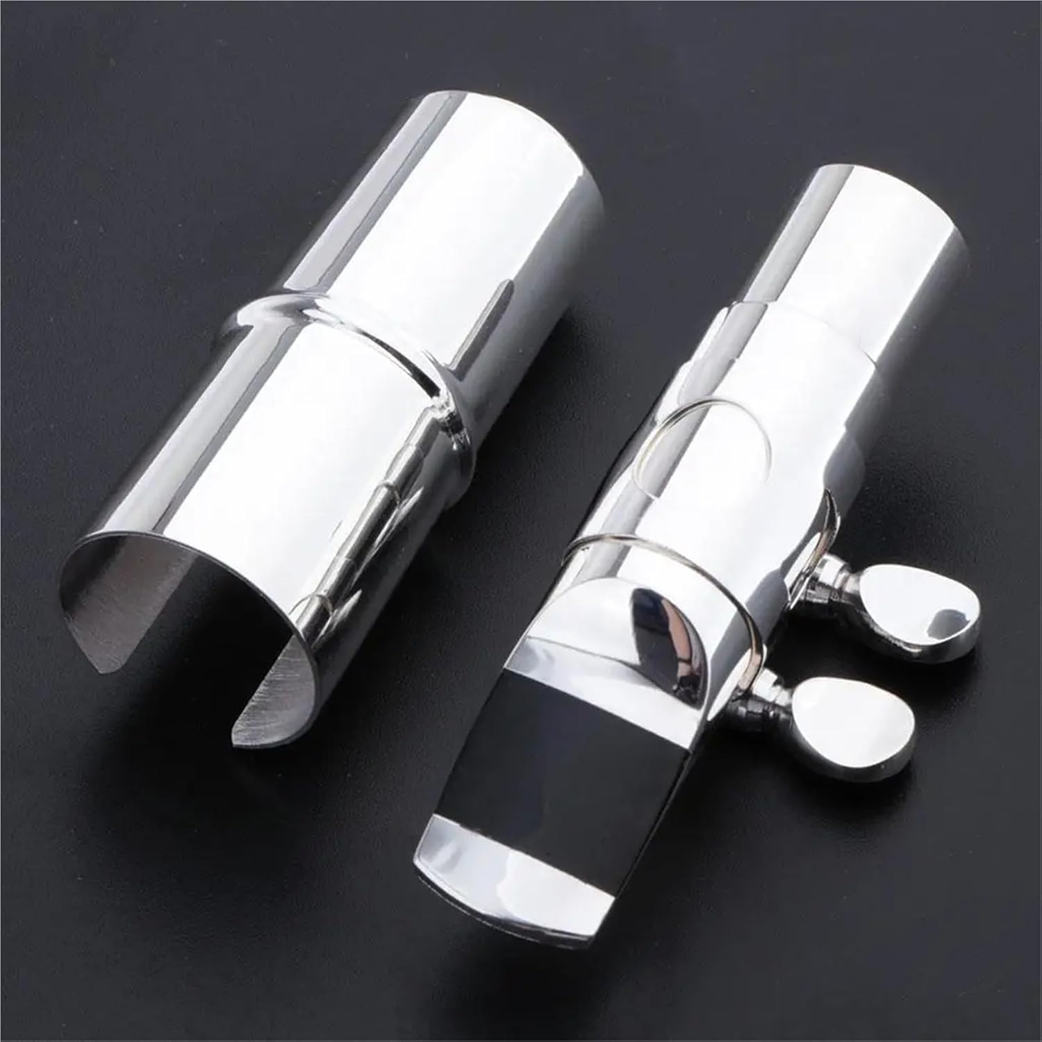 Clarinet Mouthpiece 2/4/8pcs Alto 9c Mouthpiece Silver Metal Bullet Interior Jazz SAX Instrument Accessories(8pcs)
