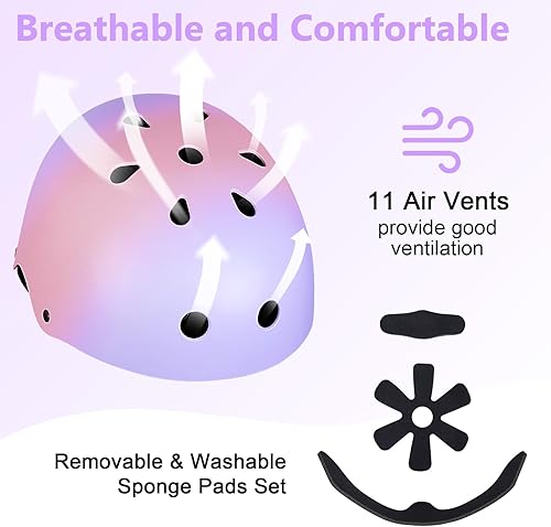 Miniatura 128 de Bienbee - Casco para niños pequeños, casco de patineta para bicicleta, equilibrio, bicicleta, scooter, para niñas y niños de 1-3-5-8-14 años