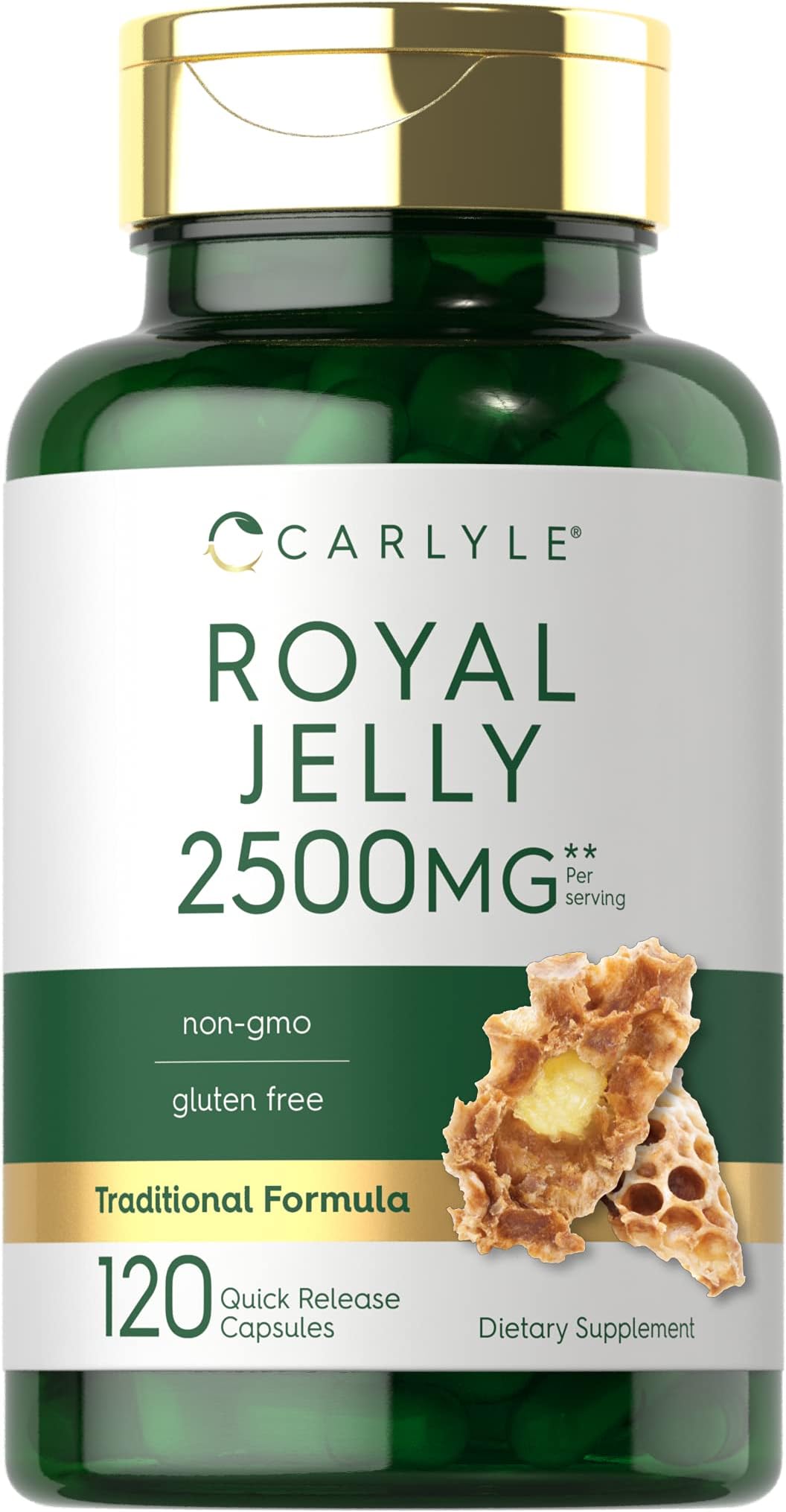 Royal Jelly Capsule | 120 Count | Non-GMO and Gluten Free Formula | Traditional Supplement