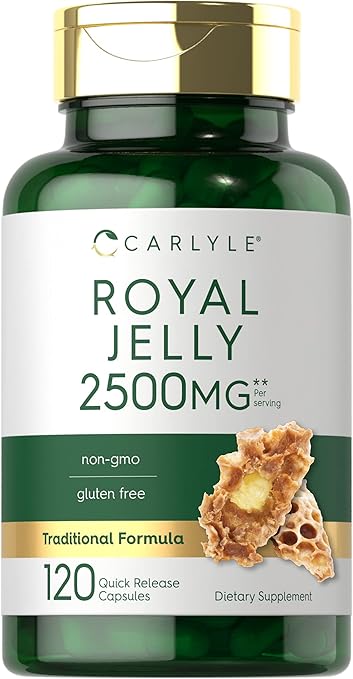 Carlyle Royal Jelly Capsule | 2500mg | 120 Count | Non-GMO and Gluten Free Formula | Traditional Supplement