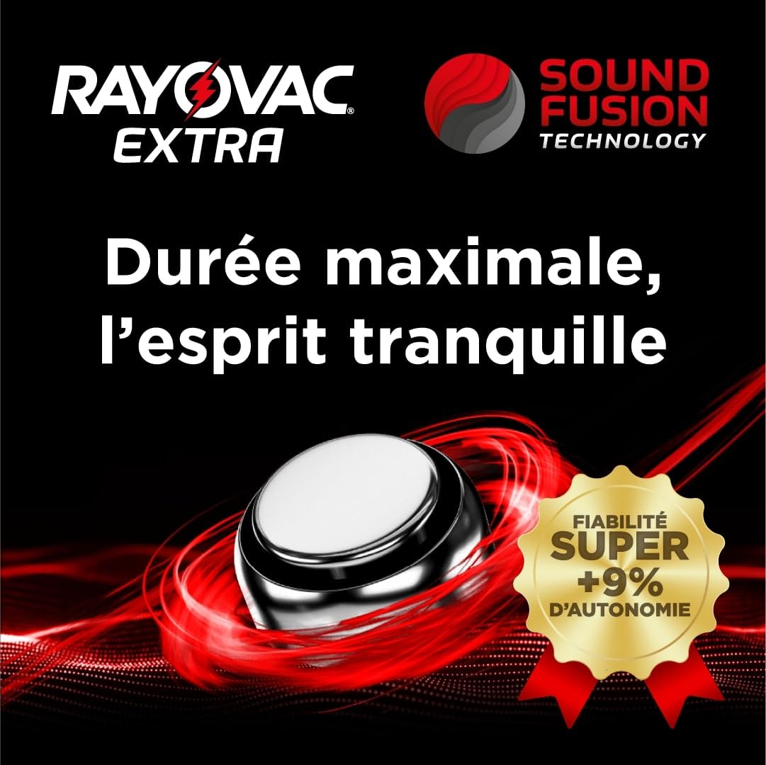 120 Piles pour appareils auditifs Rayovac Extra modèle 312, Longue durée, compatibilité Universelle, sans Mercure (15 blisters de 8 Piles)